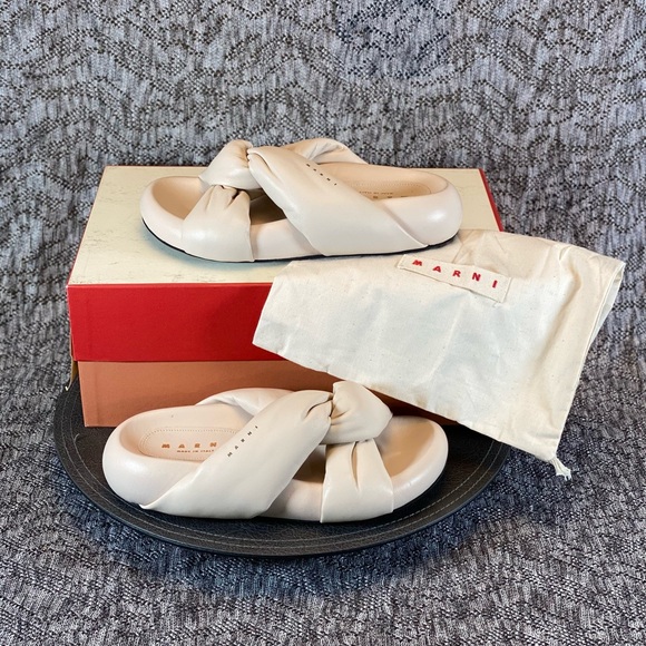 Marni Knot Sandal Slide Twist Detail Bubble Seashell